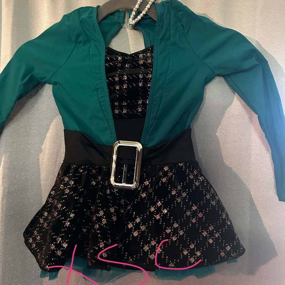 Weissman Teal and Black Dance Costume